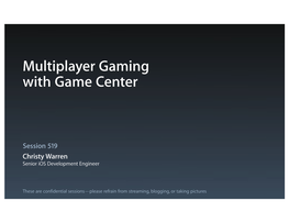 Multiplayer Gaming with Game Center