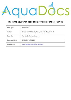 Biscayne Aquifer of Dade and Broward Counties, Florida