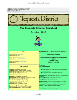The Tequesta Scouter Drumbeat October 2015