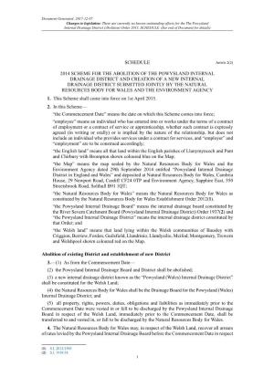 The Powysland Internal Drainage District (Abolition) Order 2015, SCHEDULE