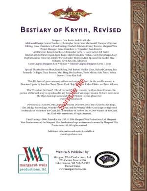 Bestiary of Krynn, Revised