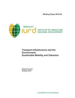 Transport Infrastructure and the Environment: Sustainable Mobility and Urbanism