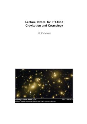 Lecture Notes for FY3452 Gravitation and Cosmology