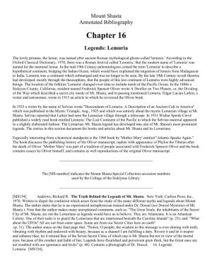 Chapter 16: Legends: Lemuria
