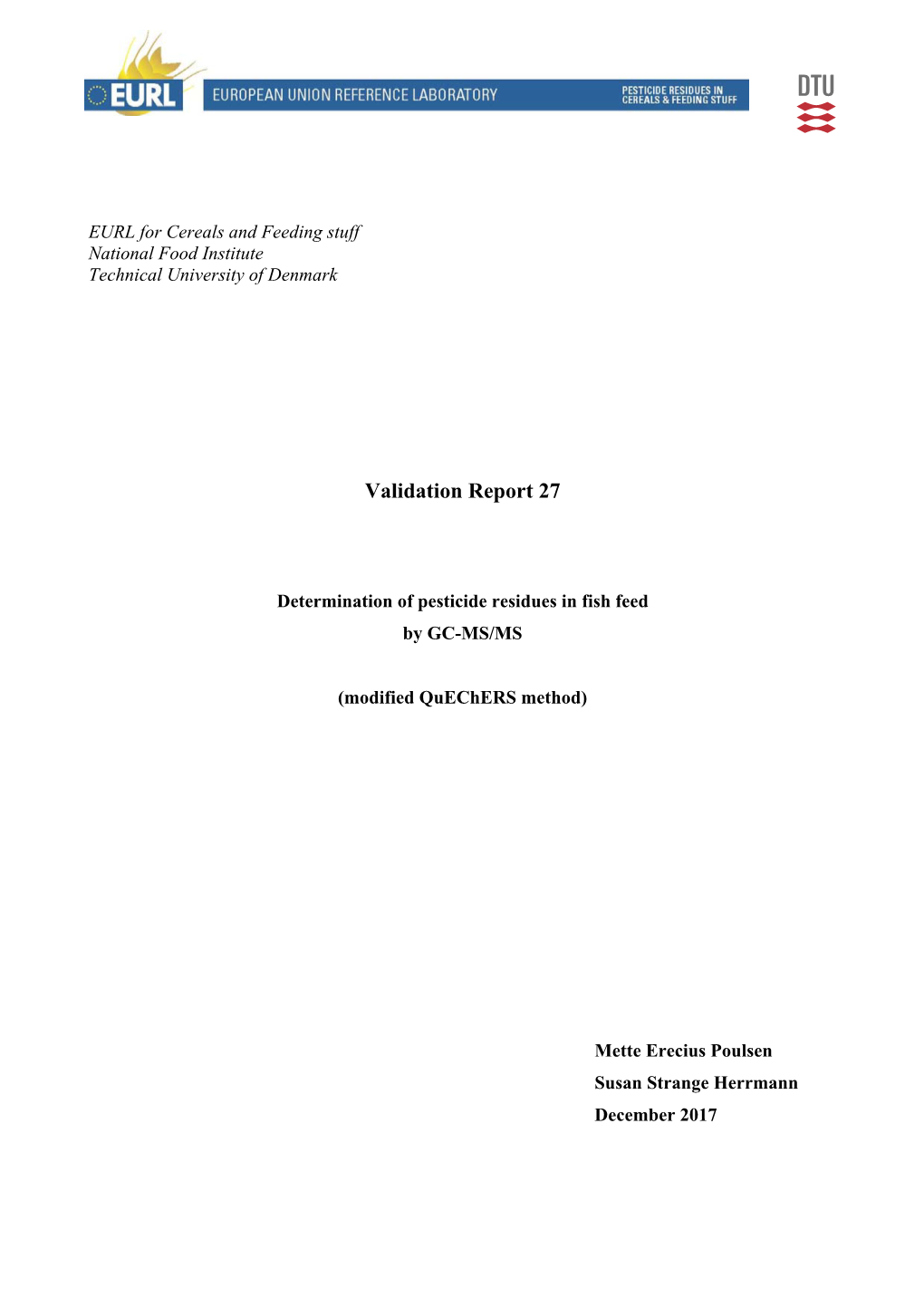 Report 27 Quantitative Determination of Pesticide