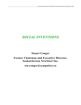 Social Inventions