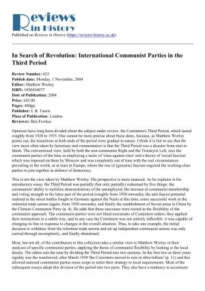 International Communist Parties in the Third Period