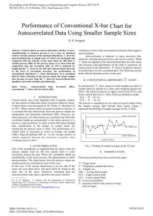 Performance of Conventional X-Bar Chart for Autocorrelated Data Using Smaller Sample Sizes