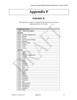 Appendix F – Schedule K