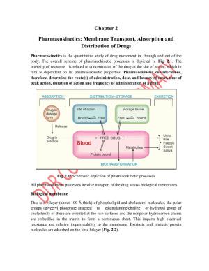 Membrane Transport, Absorption and Distribution of Drugs