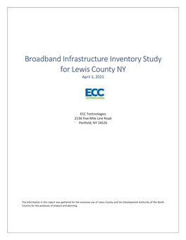 Broadband Infrastructure Inventory Study for Lewis County NY April 1, 2021