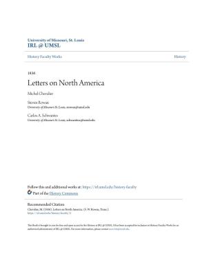 Letters on North America Michel Chevalier