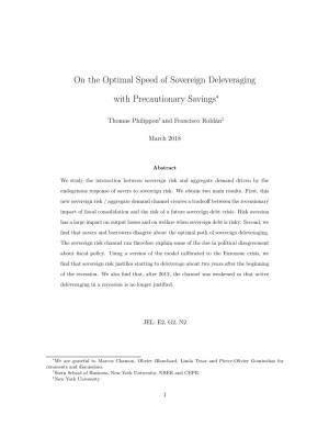 On the Optimal Speed of Sovereign Deleveraging