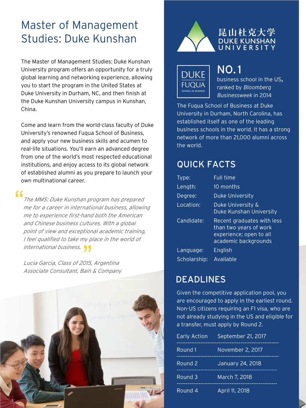 Master of Management Studies: Duke Kunshan