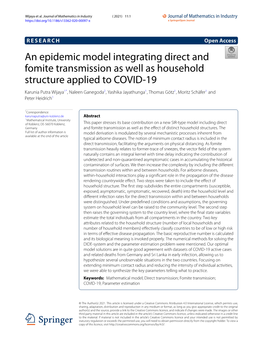 An Epidemic Model Integrating Direct and Fomite Transmission As Well As