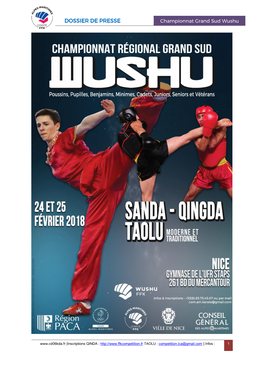 DOSSIER DE PRESSE Championnat Grand Sud Wushu
