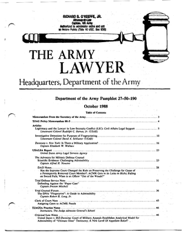 The Army Lawyer (ISSN 0364-1287) Editor Captain Matthew E