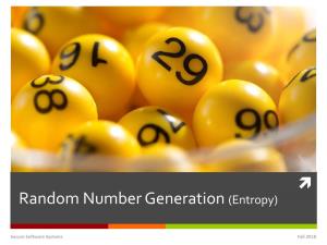 Random Number Generation (Entropy)