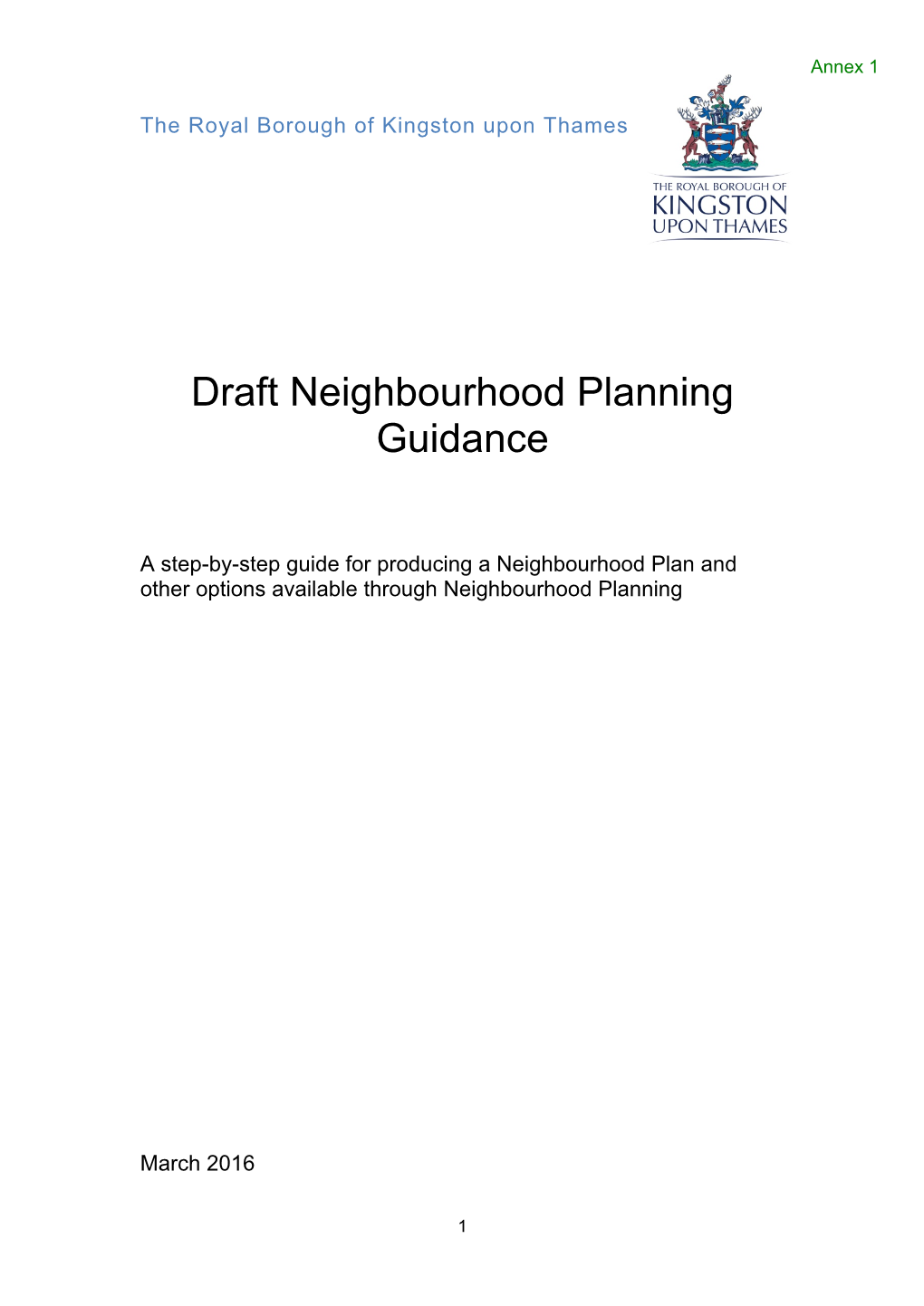 Planning in Your Neighbourhood