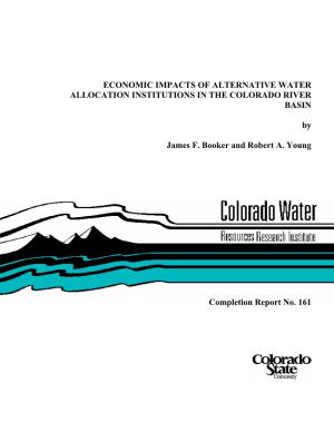 Economic Impacts of Alternative Water Allocation Institutions in the Colorado River Basin