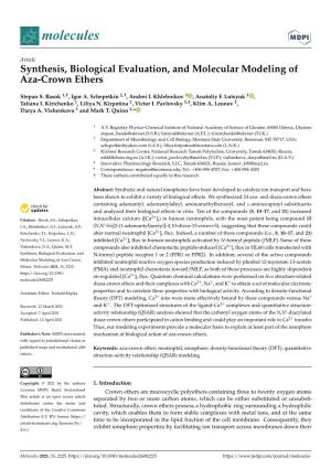 Synthesis, Biological Evaluation, and Molecular Modeling of Aza-Crown Ethers