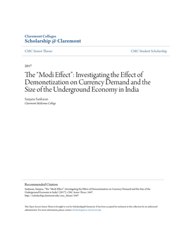 “Modi Effect”: Investigating the Effect of Demonetization on Currency