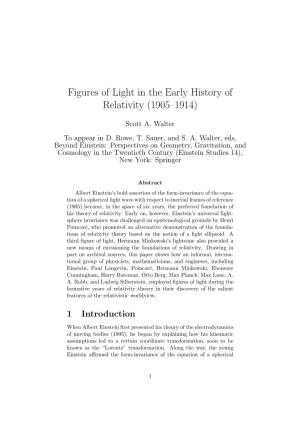 Figures of Light in the Early History of Relativity (1905–1914)