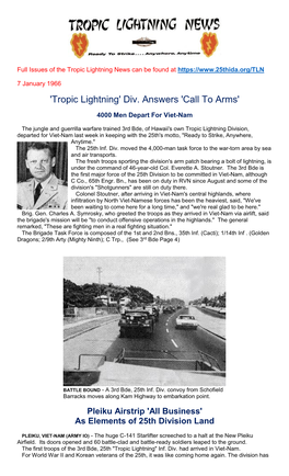 Tropic Lightning News Can Be Found At