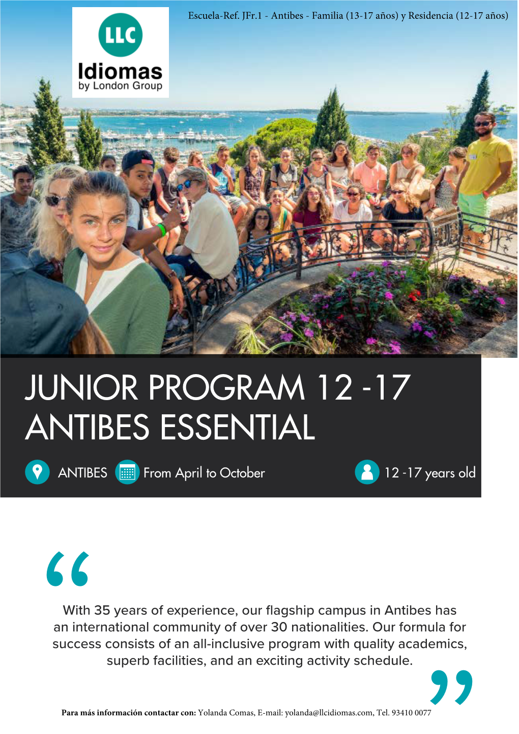 Junior Program 12 -17 Antibes Essential