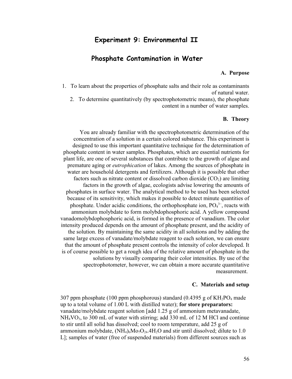 Experiment 9: Environmental II