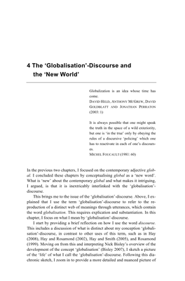 4 the 'Globalisation'-Discourse and the 'New World'