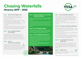 Chasing Waterfalls Itinerary 2019 – 2020
