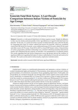 Femicide Fatal Risk Factors: a Last Decade Comparison Between Italian Victims of Femicide by Age Groups