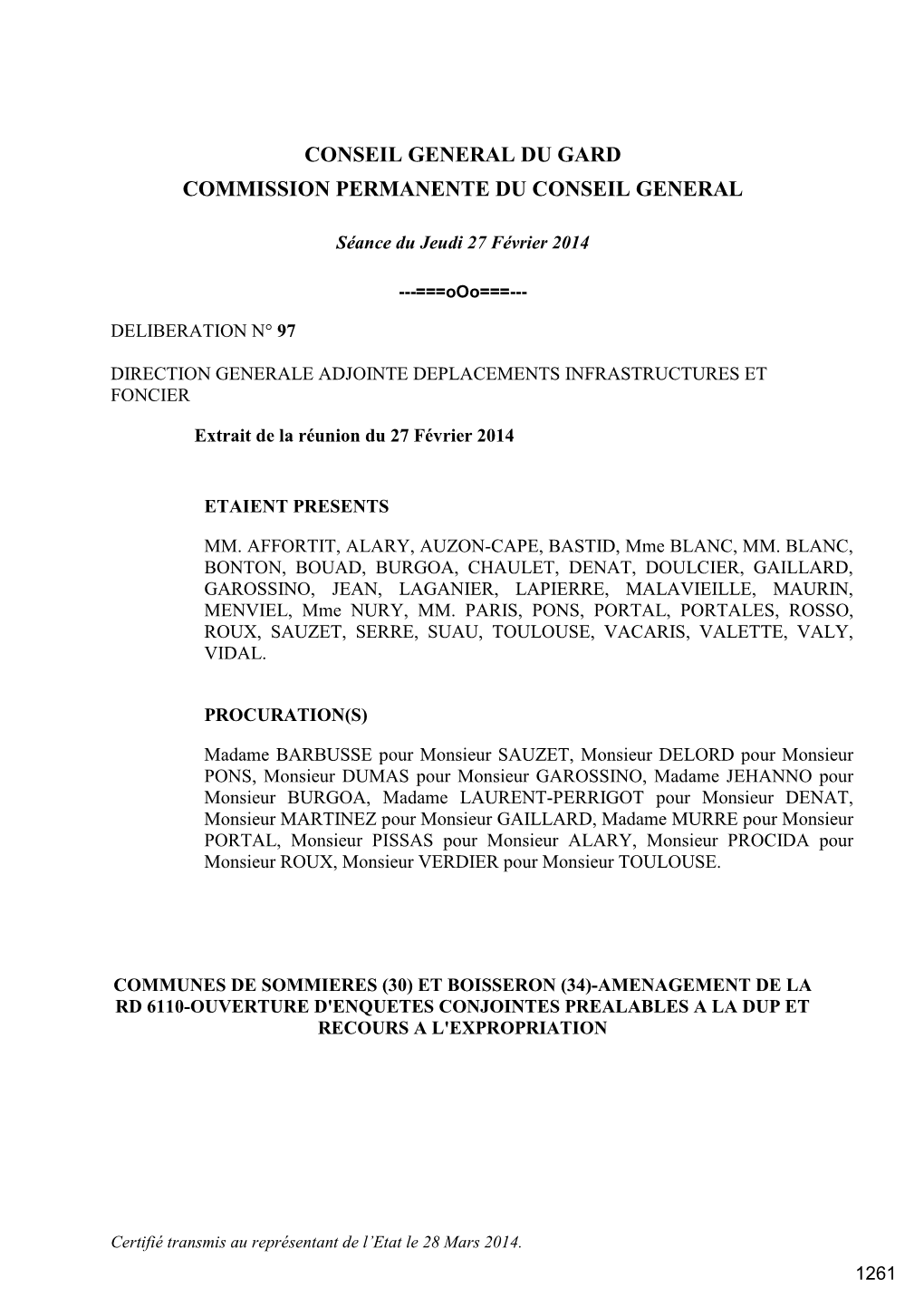 5 Cssion Infrasctructures Délib N° 88 À 116