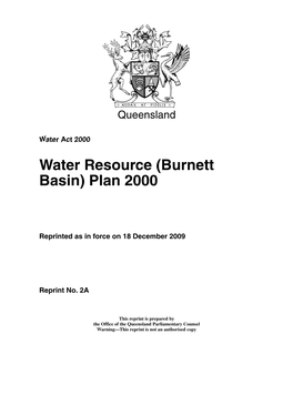 Burnett Basin) Plan 2000