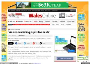 'We Are Examining Pupils Too Much'