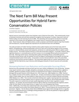 The Next Farm Bill May Present Opportunities for Hybrid Farm