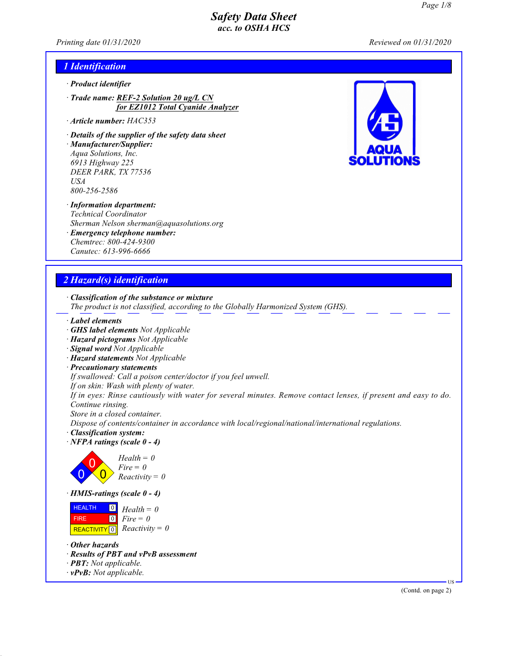 Safety Data Sheet Acc