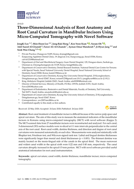 Three-Dimensional Analysis of Root Anatomy and Root Canal Curvature in Mandibular Incisors Using Micro-Computed Tomography with Novel Software