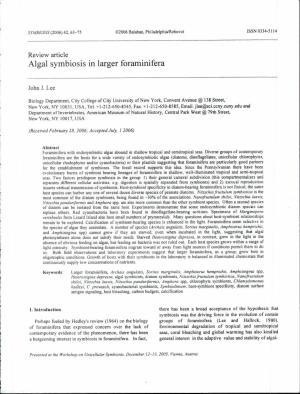 Algal Symbiosis in Larger Foraminifera