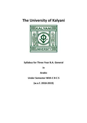 Syllabus for Three Year BA General in Arabic Under Semester with CBCS