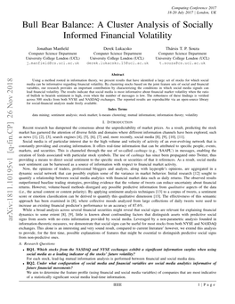 Bull Bear Balance: a Cluster Analysis of Socially Informed Financial Volatility