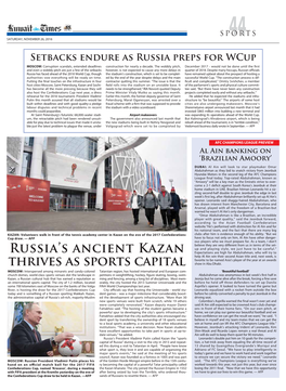 Russia's Ancient Kazan Thrives AS Sports Capital