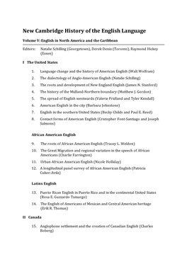 New Cambridge History of the English Language