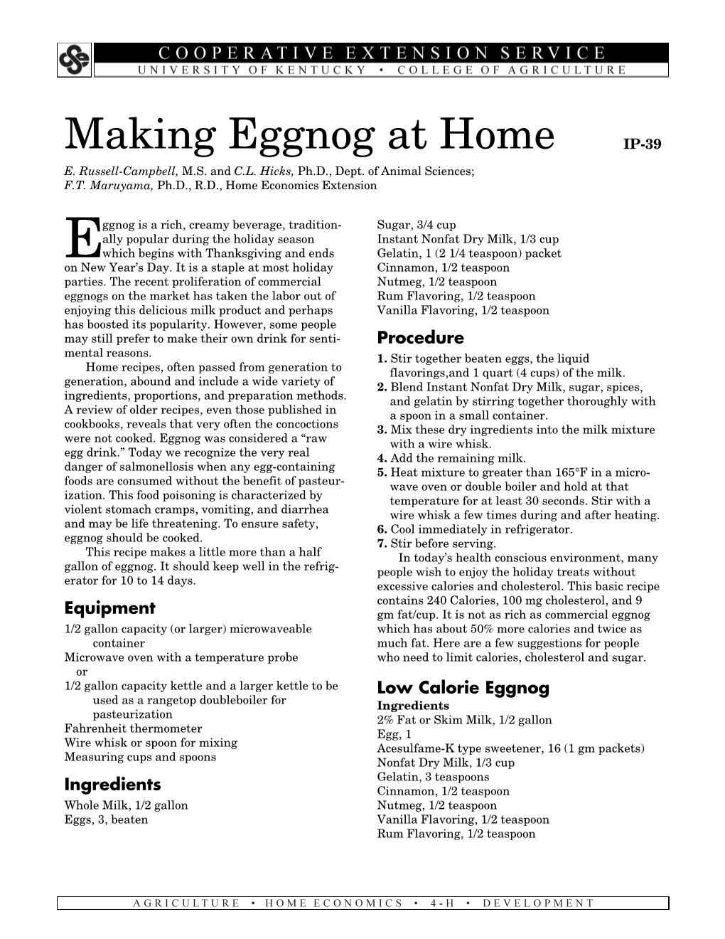 Making Eggnog at Home IP-39 E