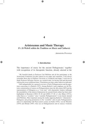 4 Aristoxenus and Music Therapy