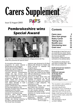 Pembrokeshire Wins Special Award