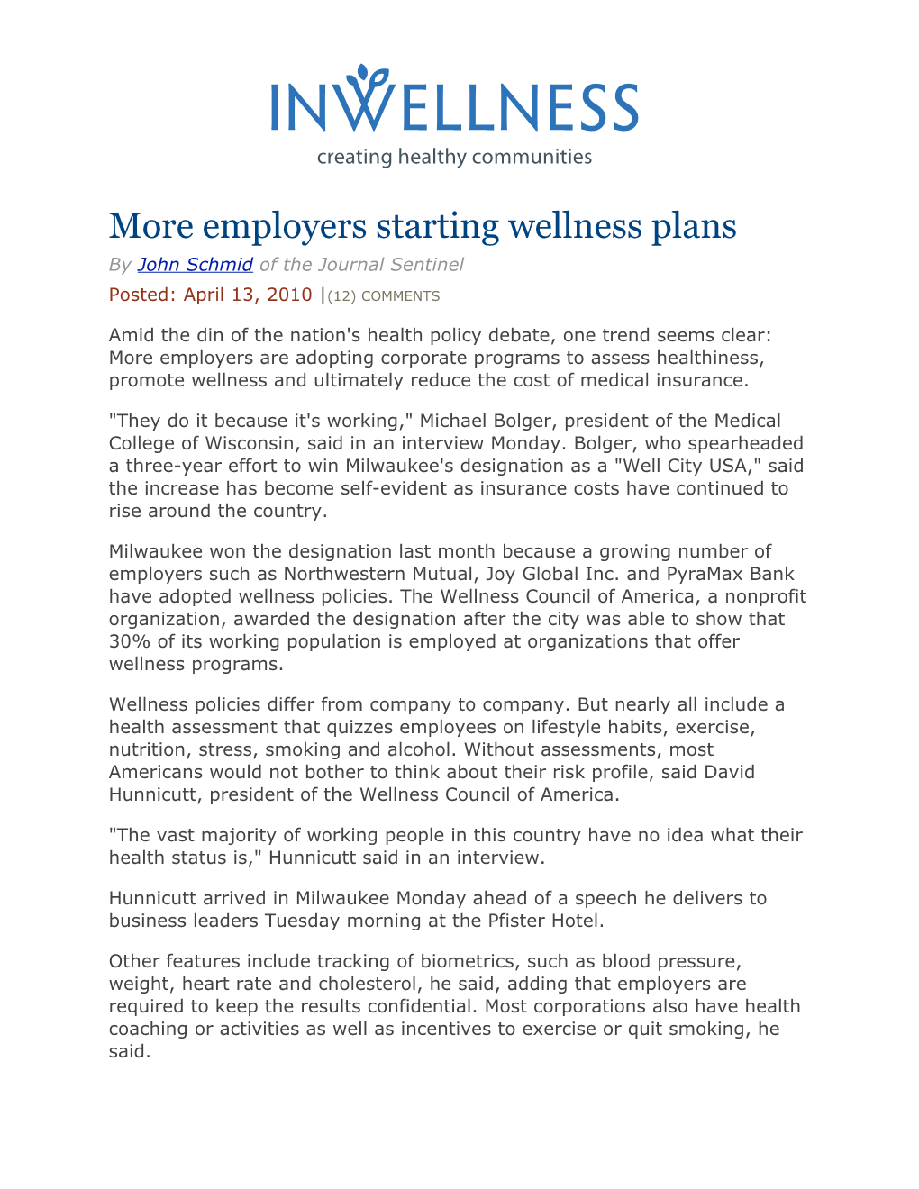 Employers Starting Wellness Programs