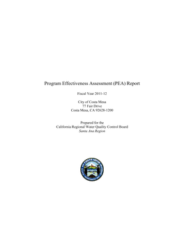 Program Effectiveness Assessment (PEA) Report