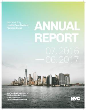 The New York City Health Care System Preparedness Annual Report